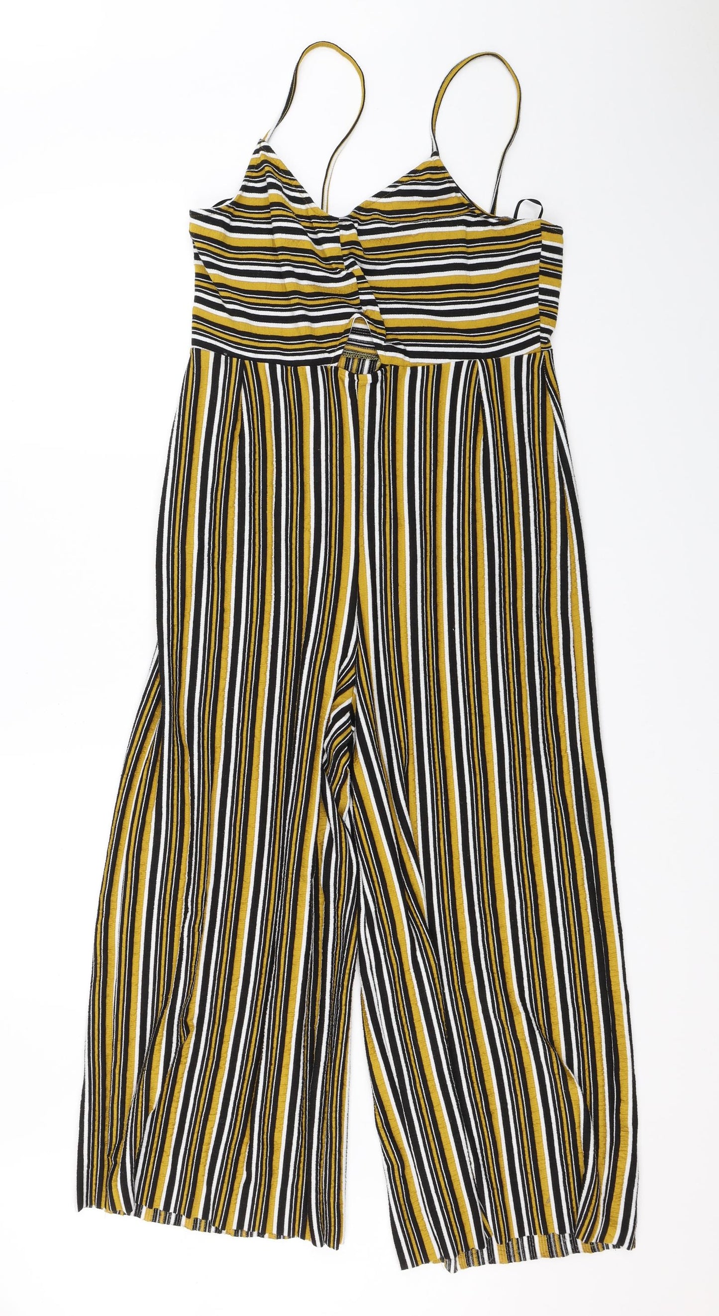 Pull&Bear Womens Ivory Striped  Jumpsuit One-Piece Size L L23 in