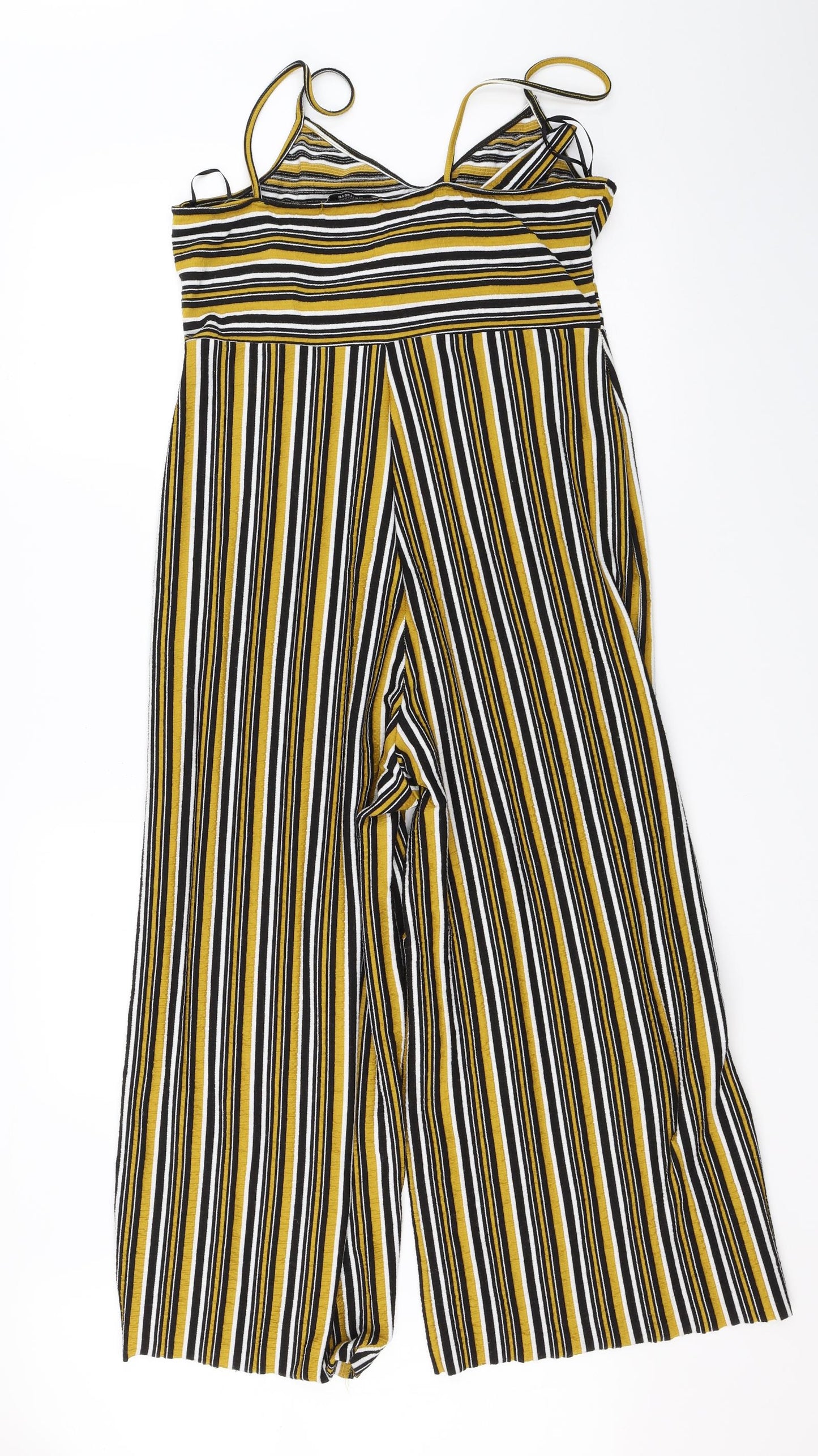 Pull&Bear Womens Ivory Striped  Jumpsuit One-Piece Size L L23 in
