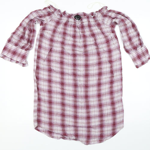 New Look Womens Red Check  Mini  Size 10