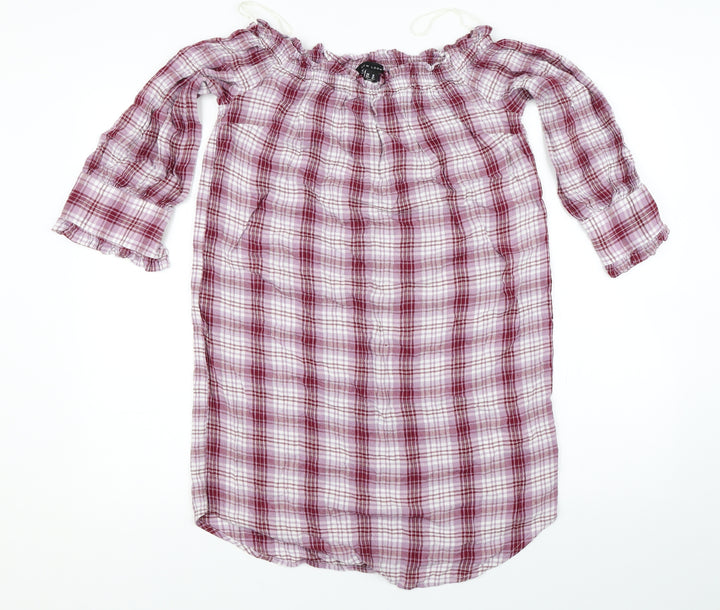 New Look Womens Red Check Mini Size 10