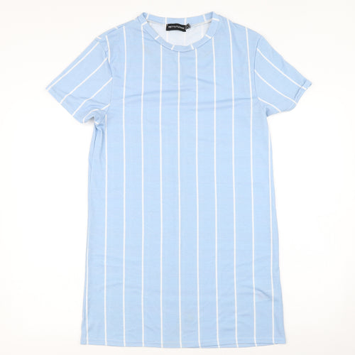 PRETTYLITTLETHING Womens Blue Striped  Slip Dress  Size 6