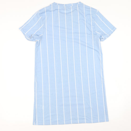 PRETTYLITTLETHING Womens Blue Striped  Slip Dress  Size 6