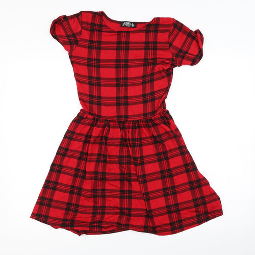 Sophia Mirza Womens Red Check  Mini  Size M