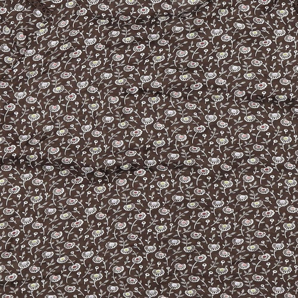 NEXT Womens Brown Floral  Basic Blouse Size 6