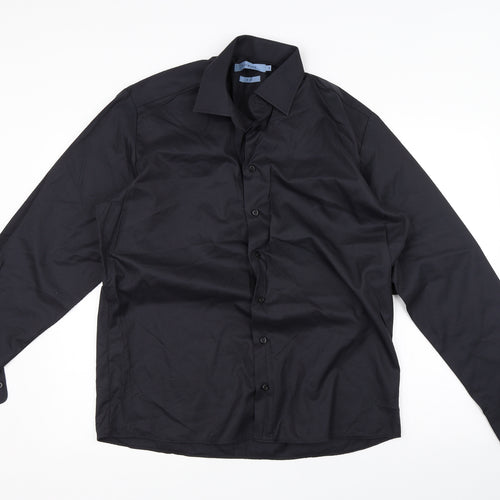 Bosweel Mens Black    Button-Up Size 14