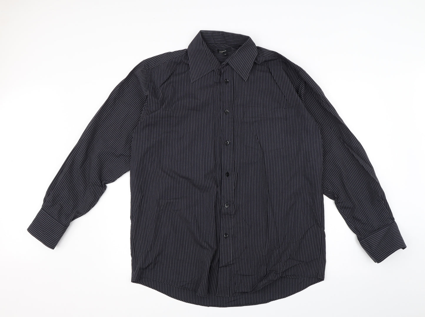 Cedar Wood State Mens Black    Button-Up Size 16