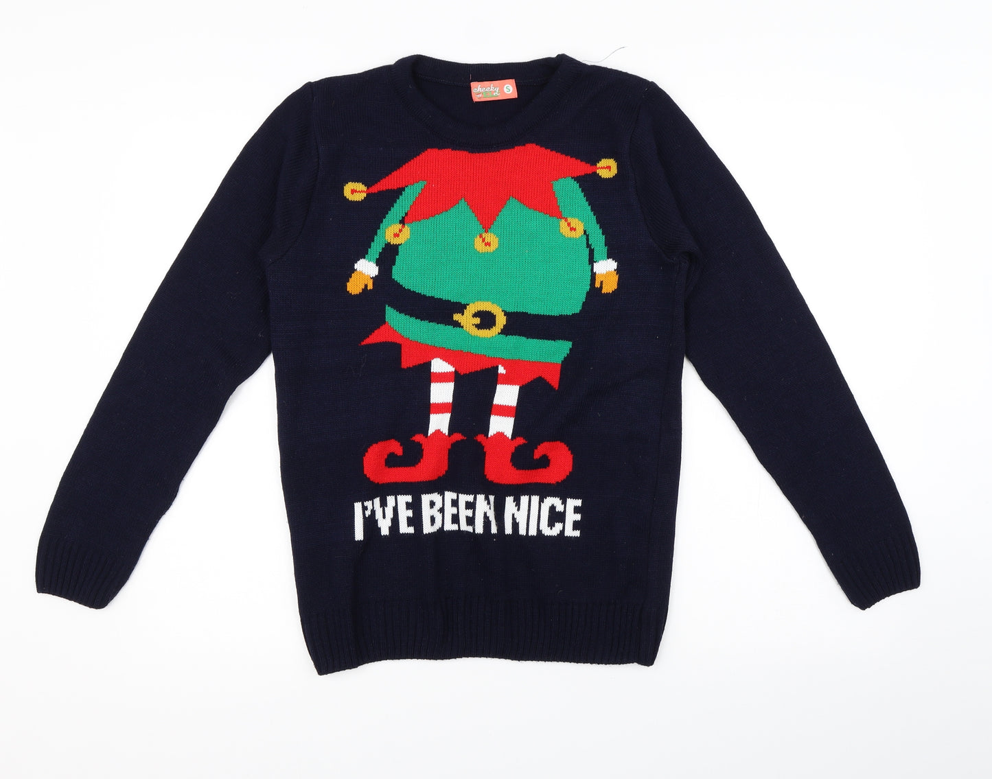 Cheeky Elf Mens Blue   Pullover Jumper Size S