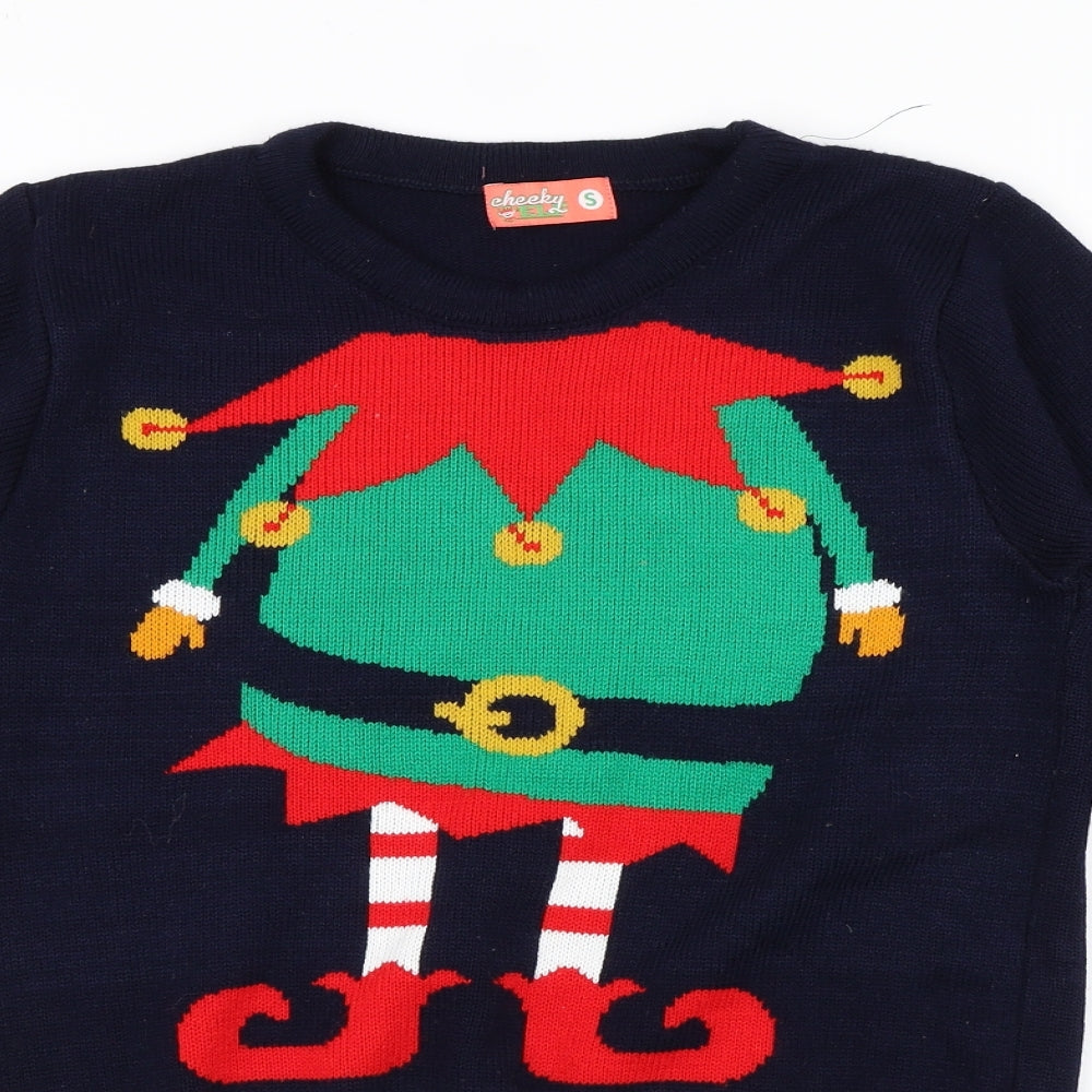 Cheeky Elf Mens Blue   Pullover Jumper Size S