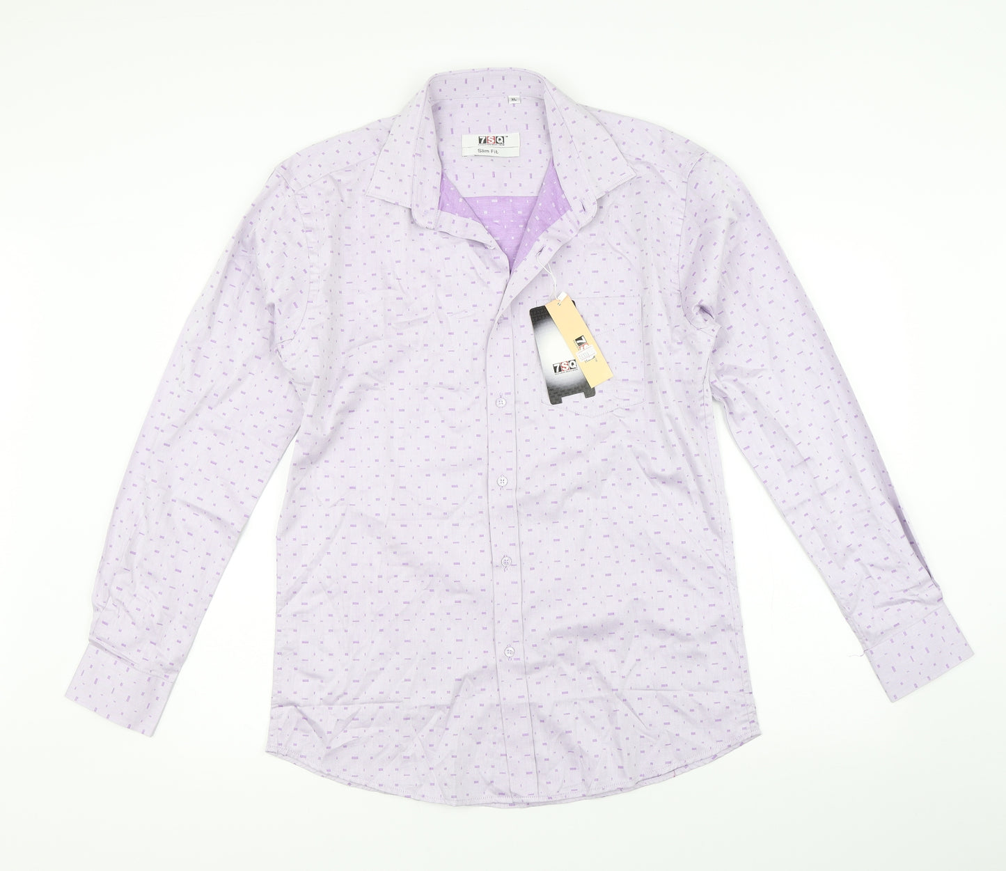 7sq Mens Purple    Button-Up Size XL