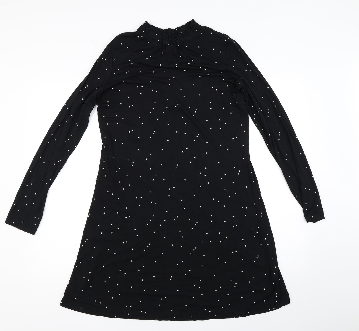 Marks and Spencer Womens Black Polka Dot  T-Shirt Dress  Size 12