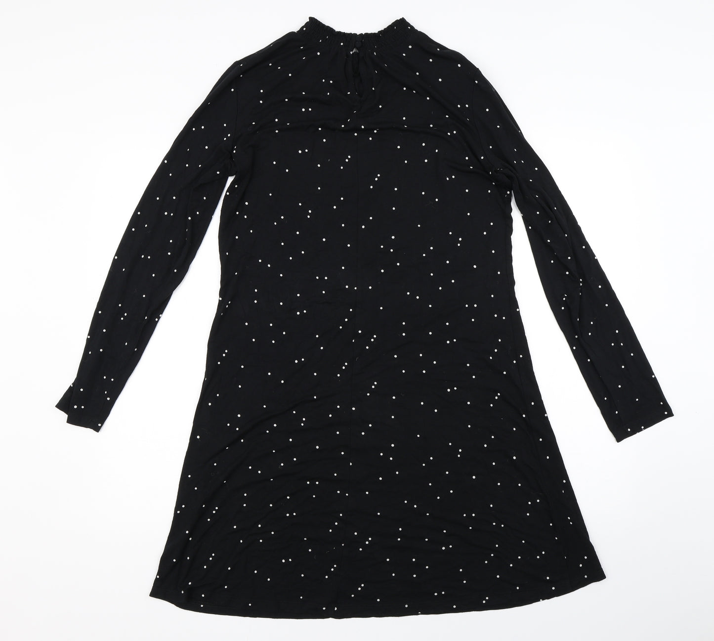 Marks and Spencer Womens Black Polka Dot  T-Shirt Dress  Size 12