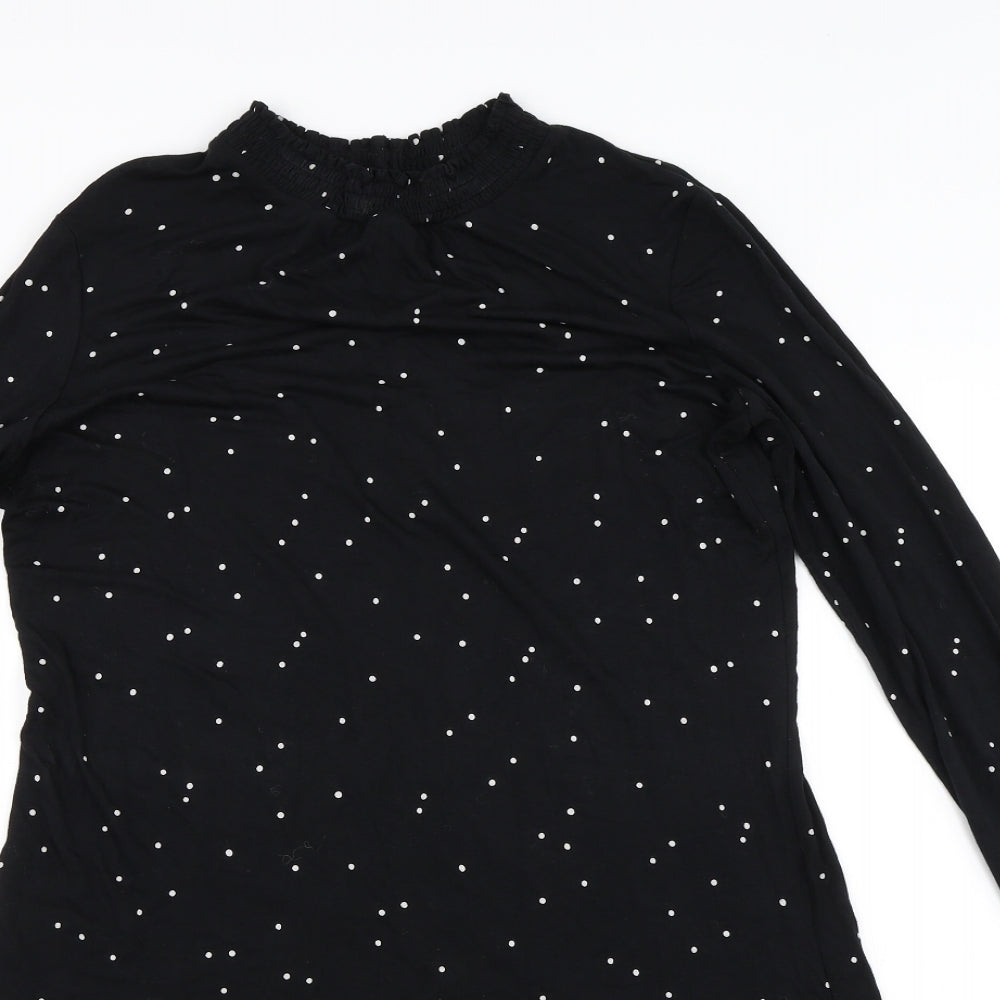 Marks and Spencer Womens Black Polka Dot  T-Shirt Dress  Size 12