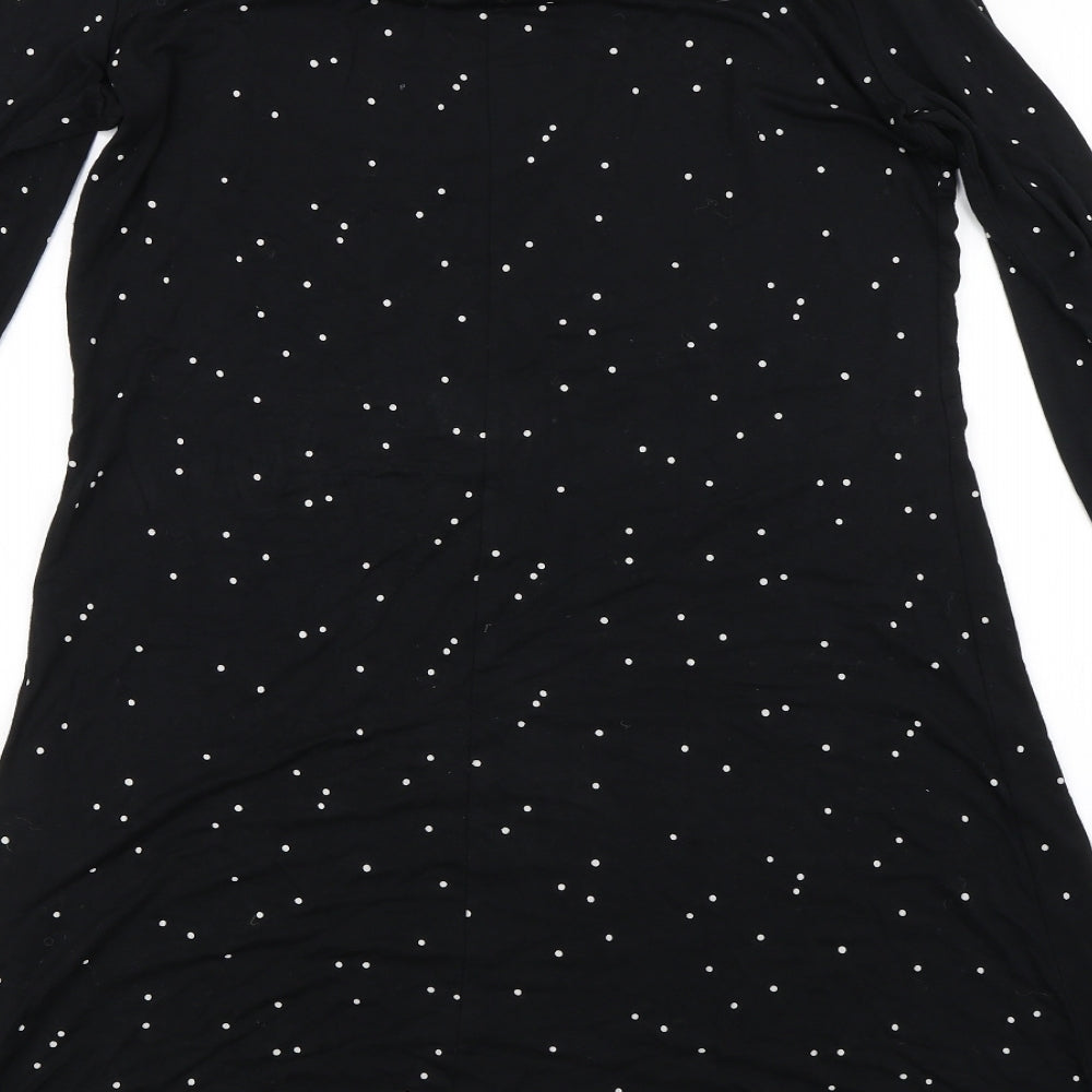 Marks and Spencer Womens Black Polka Dot  T-Shirt Dress  Size 12