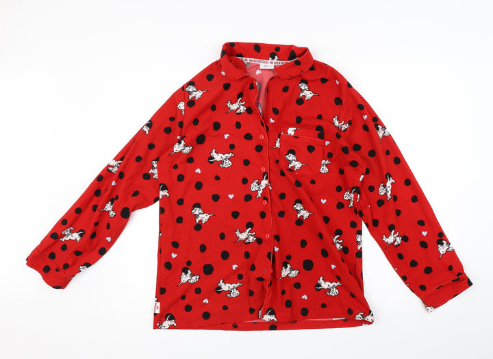 TU Womens Red Polka Dot Top Pyjama Top Size 12 - disney, 101 dalmations