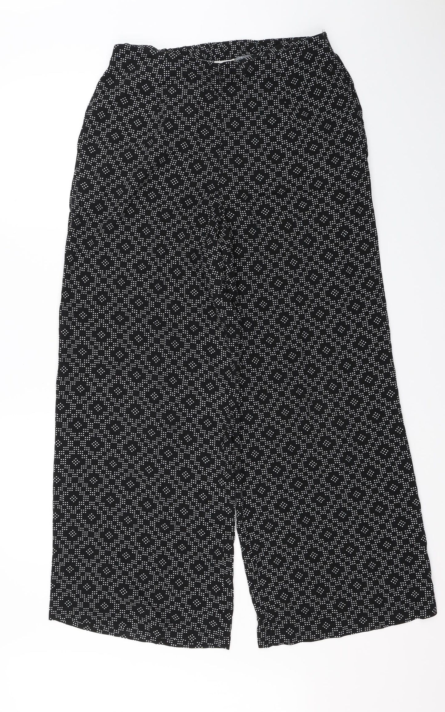 Damart Womens Black Argyle/Diamond  Trousers  Size 14 L29 in