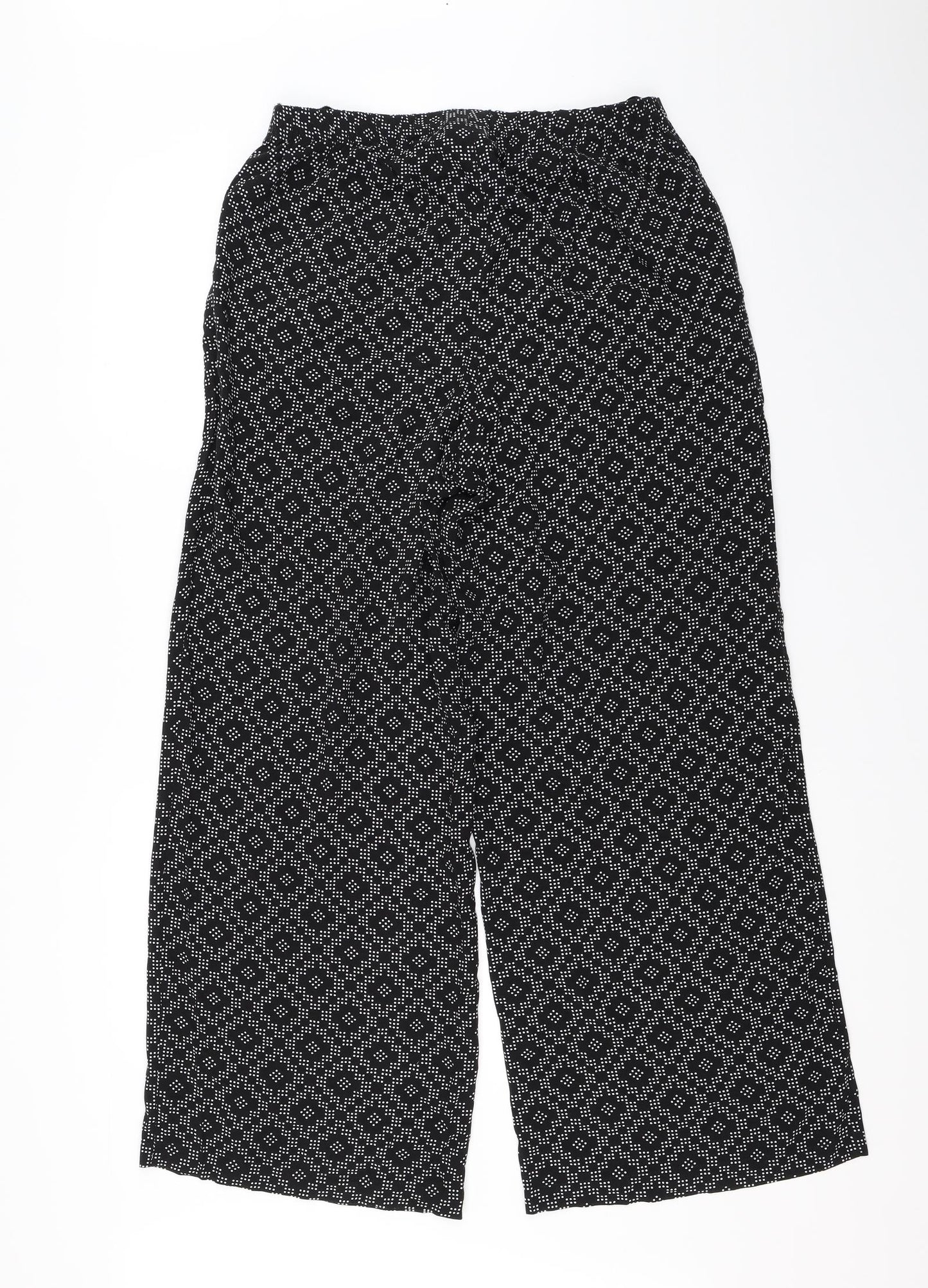 Damart Womens Black Argyle/Diamond  Trousers  Size 14 L29 in