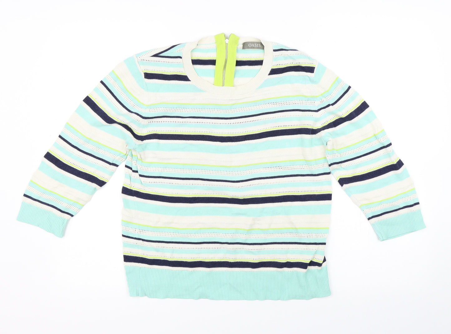 Oasis Womens Multicoloured Striped  Pullover Jumper Size M