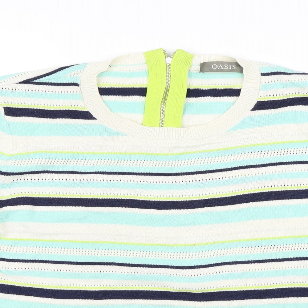 Oasis Womens Multicoloured Striped  Pullover Jumper Size M