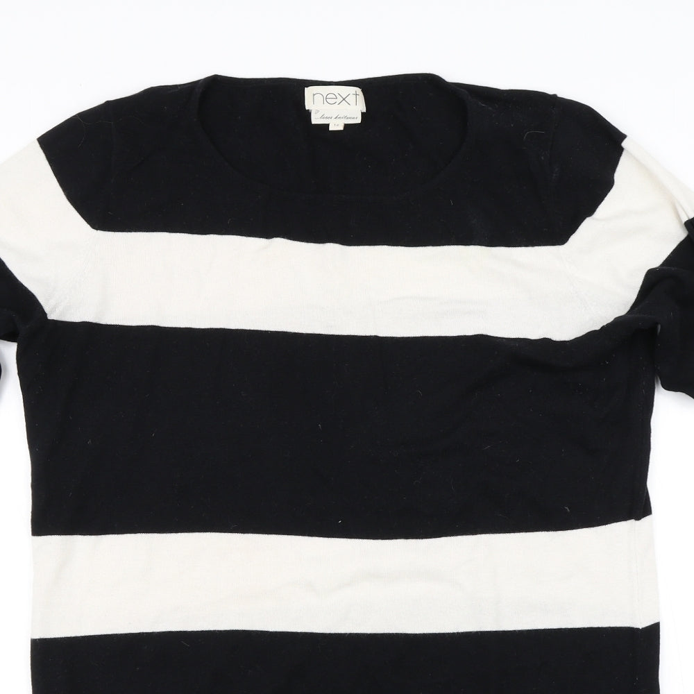 NEXT Womens Black Striped  Jumper Dress  Size 16