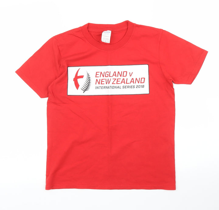 Gildan Boys Red   Basic T-Shirt Size 10 Years