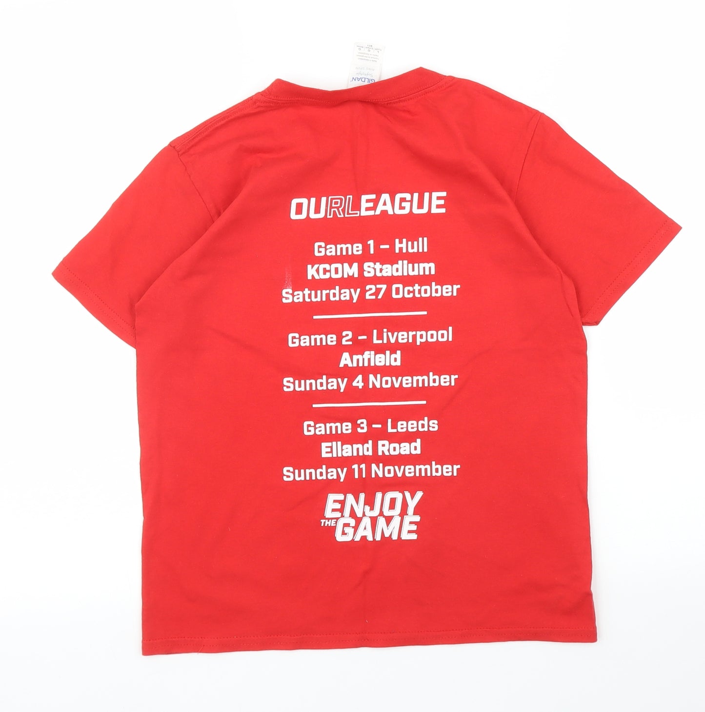 Gildan Boys Red   Basic T-Shirt Size 10 Years