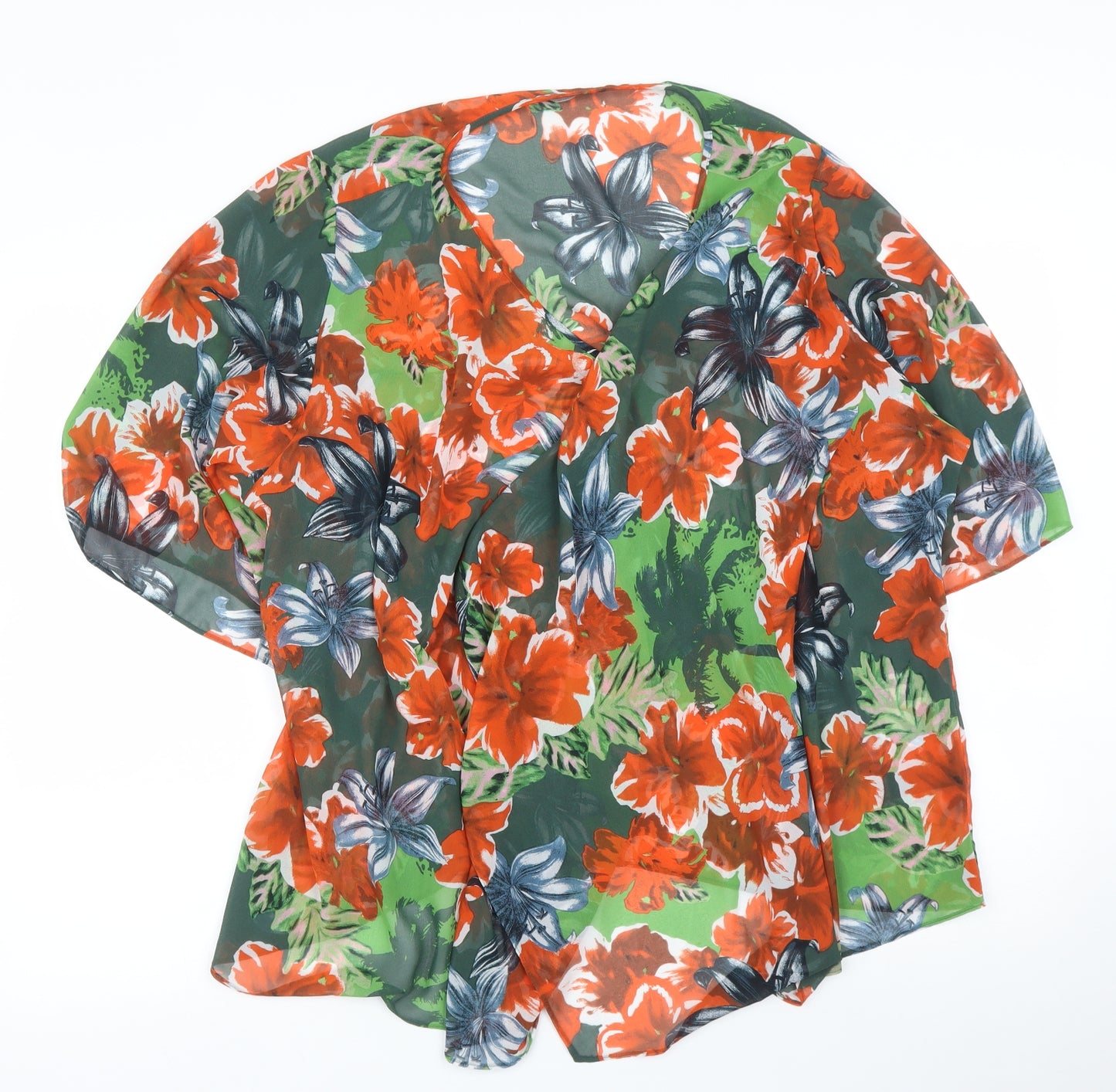 George Womens Green Floral  Kimono Blouse Size 20