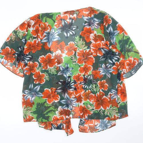 George Womens Green Floral  Kimono Blouse Size 20