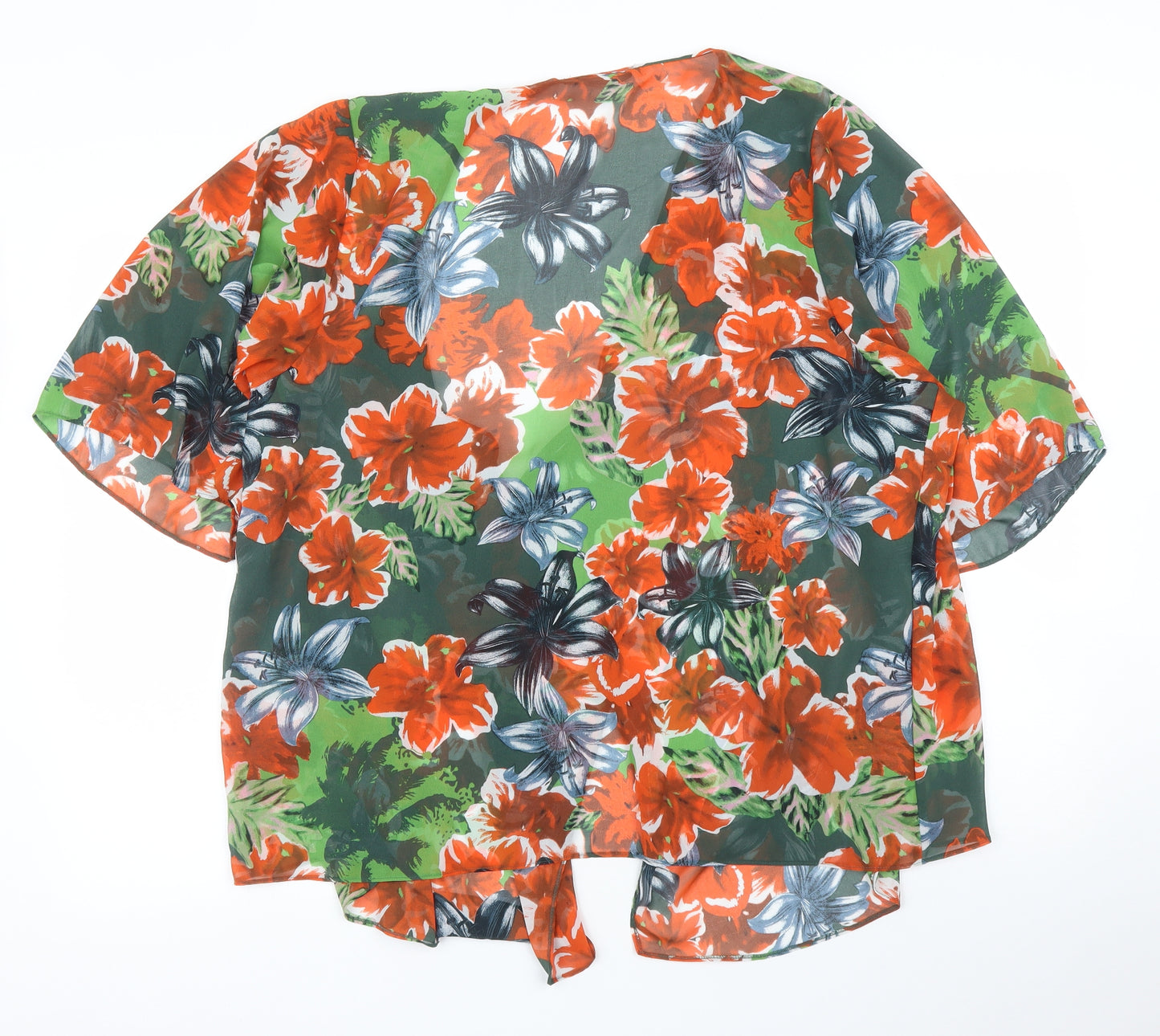 George Womens Green Floral  Kimono Blouse Size 20