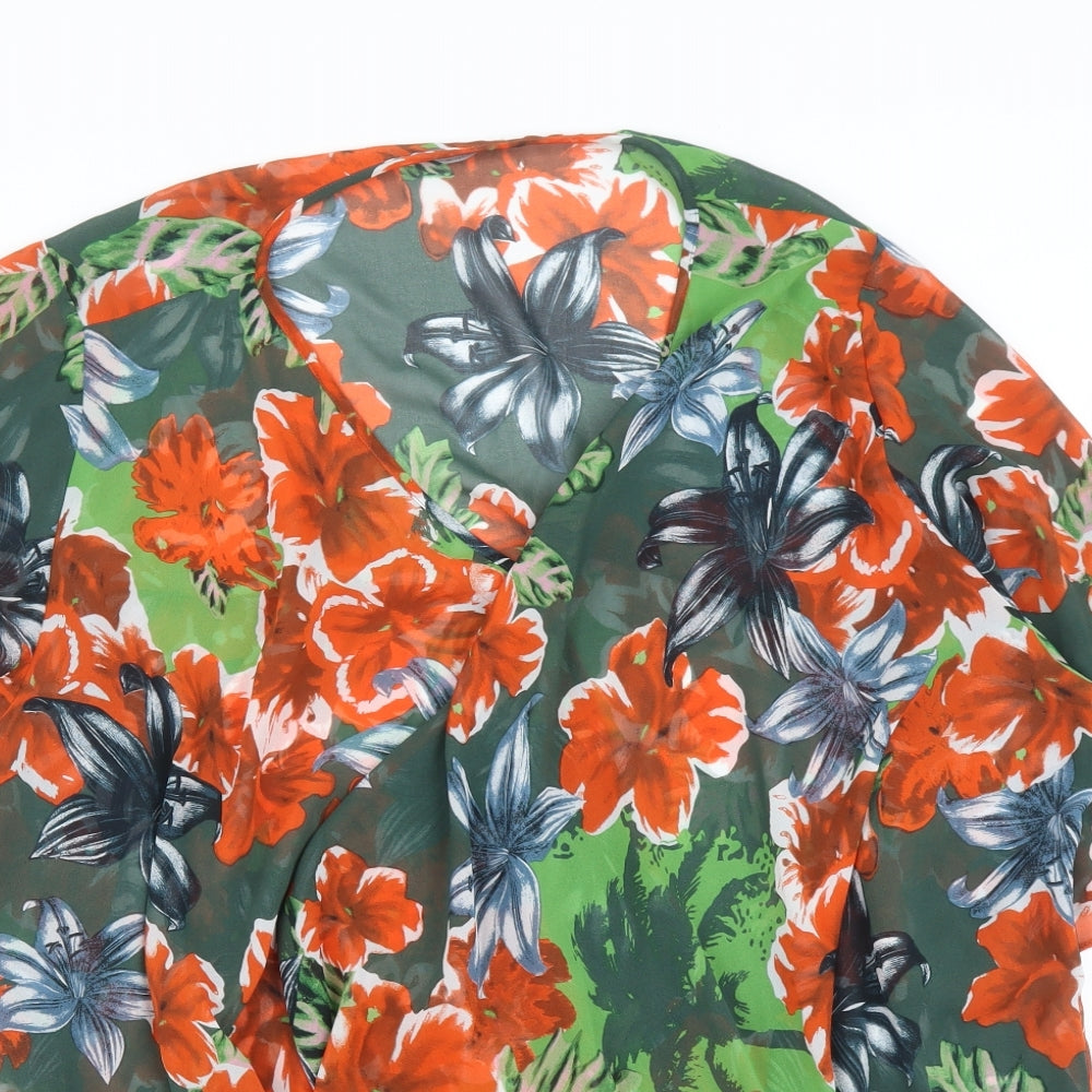 George Womens Green Floral  Kimono Blouse Size 20