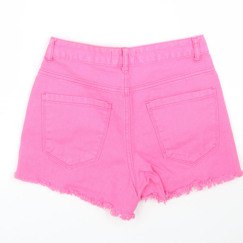 New Look Womens Pink  Denim Cut-Off Shorts Size 8