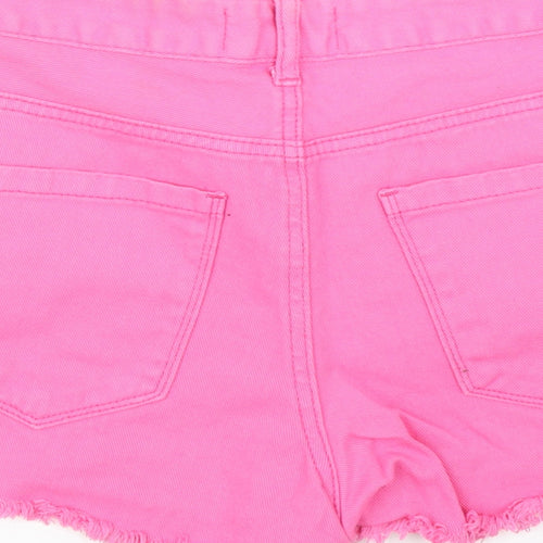 New Look Womens Pink  Denim Cut-Off Shorts Size 8