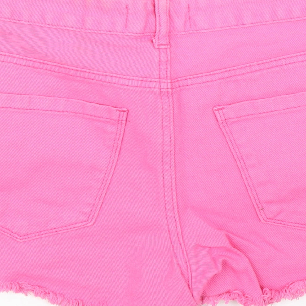 New Look Womens Pink  Denim Cut-Off Shorts Size 8