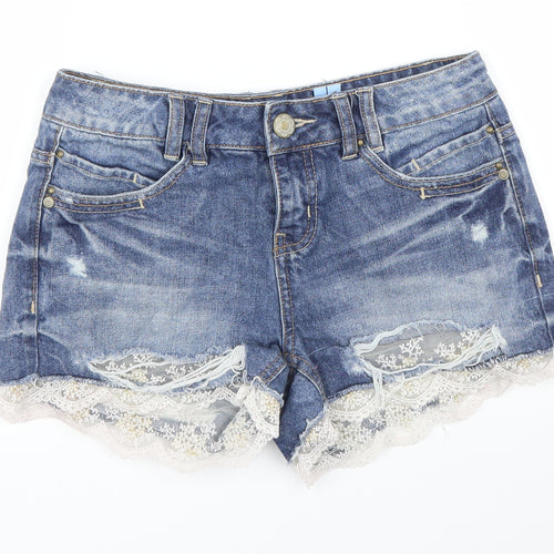 YesYes Womens Blue  Denim Hot Pants Shorts Size 6