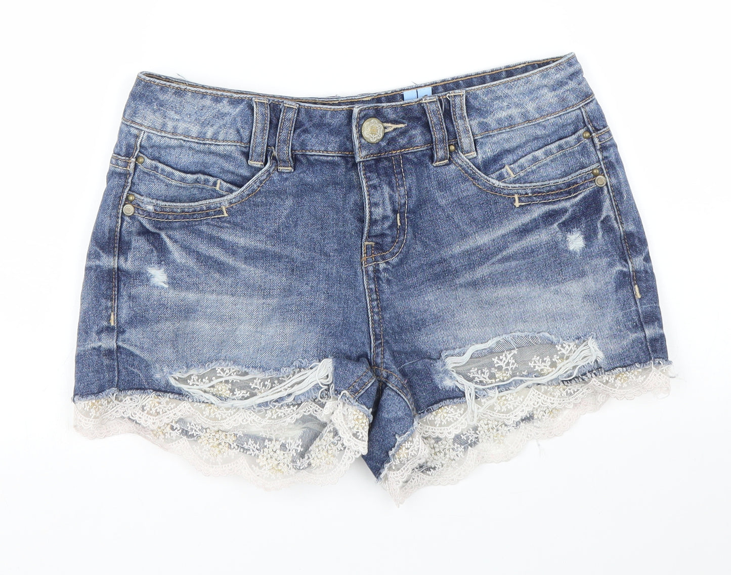 YesYes Womens Blue  Denim Hot Pants Shorts Size 6
