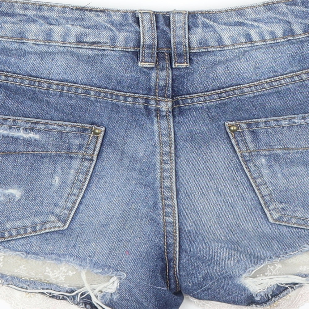 YesYes Womens Blue  Denim Hot Pants Shorts Size 6