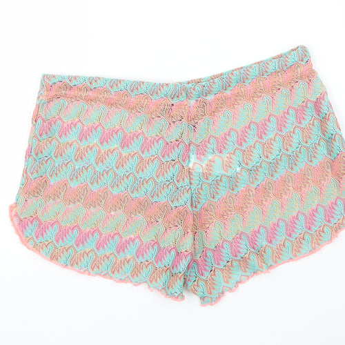 Primark Womens Pink Striped  Cut-Off Shorts Size S