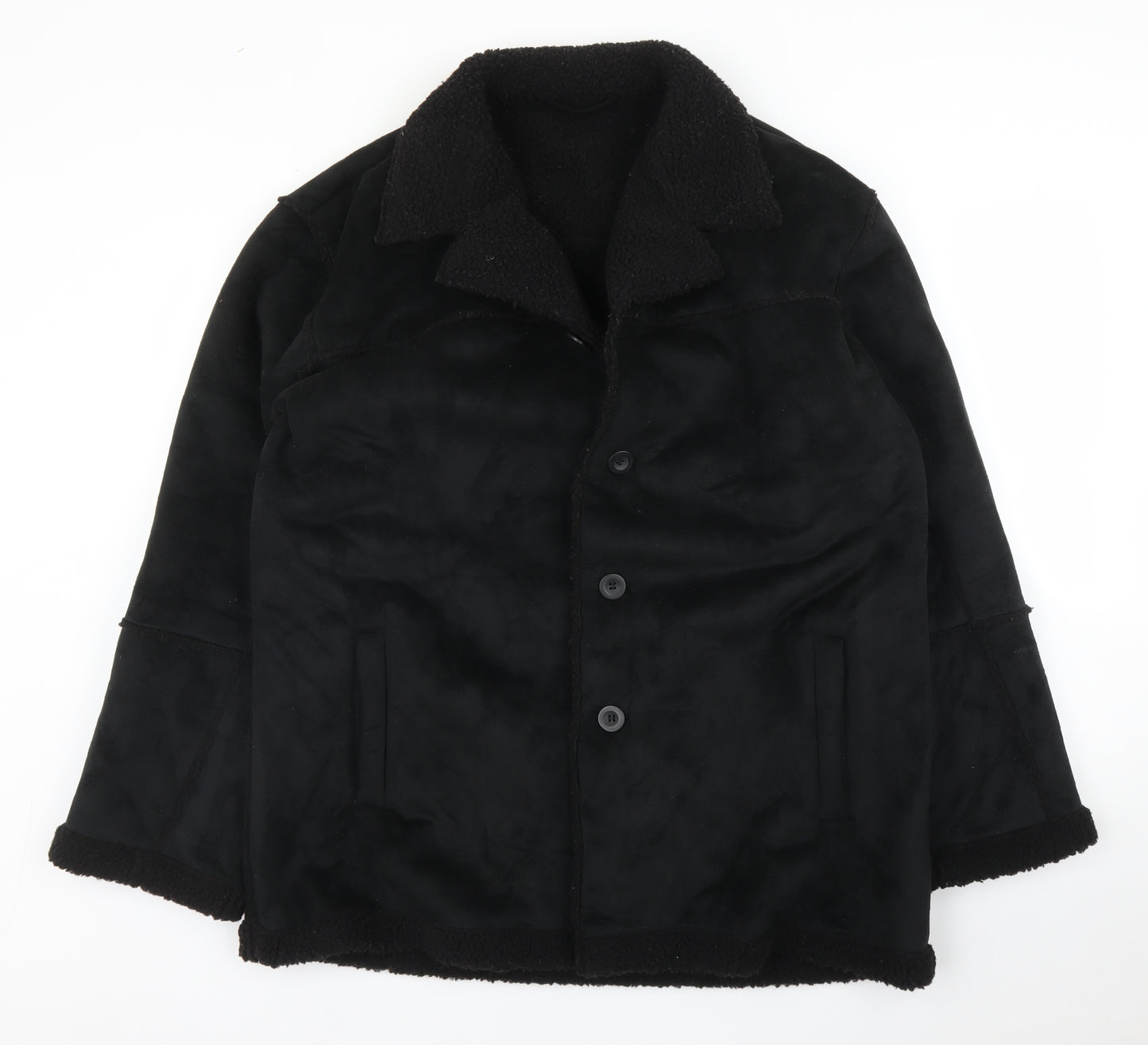 Blakes Mens Black   Overcoat Coat Size S