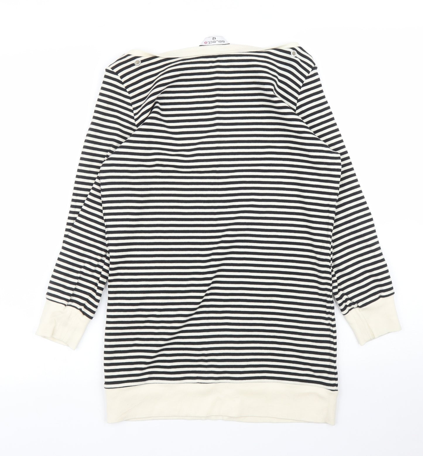 Select Womens White Striped  Tunic Jumper Size 12
