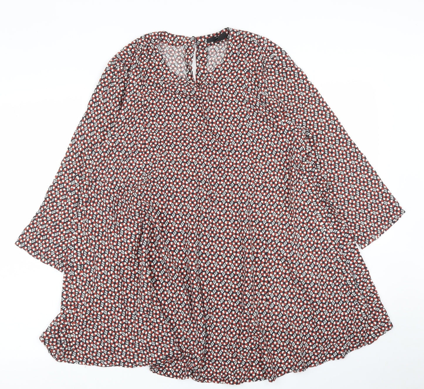 H&M Womens Purple Floral  Tunic Blouse Size 14