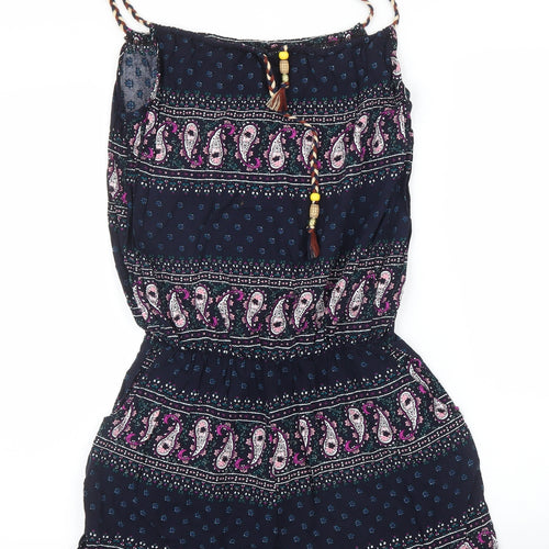 Marco & Co Womens Blue Paisley  Romper One-Piece Size M