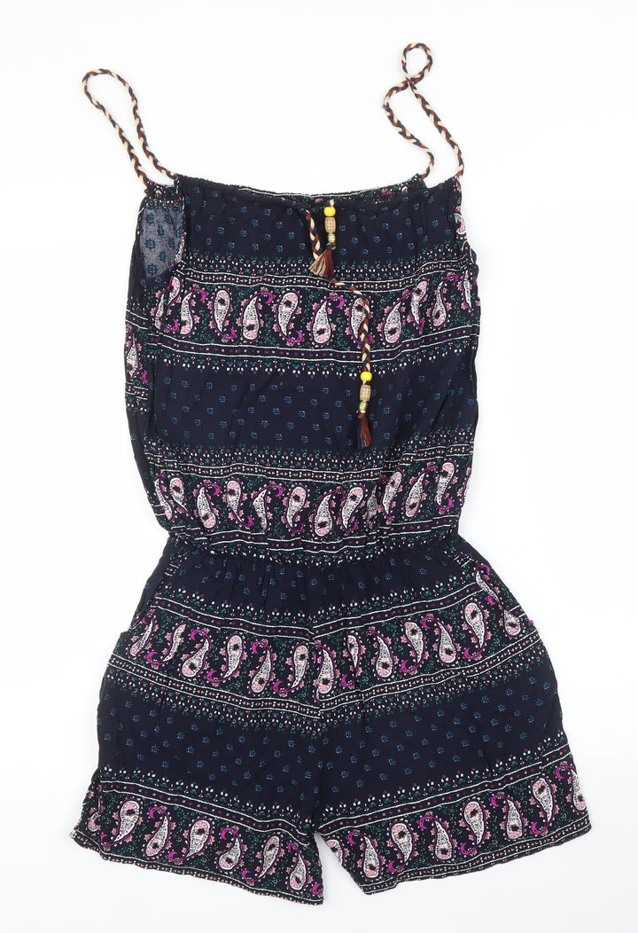 Marco & Co Womens Blue Paisley  Romper One-Piece Size M