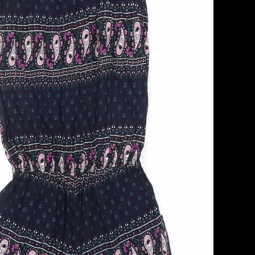 Marco & Co Womens Blue Paisley  Romper One-Piece Size M