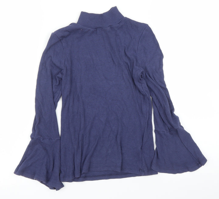 M&S Girls Blue   Basic Blouse Size 9 Years