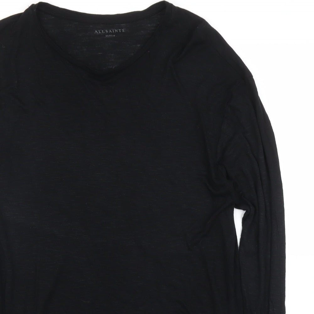 All Saints Mens Black    T-Shirt Size M