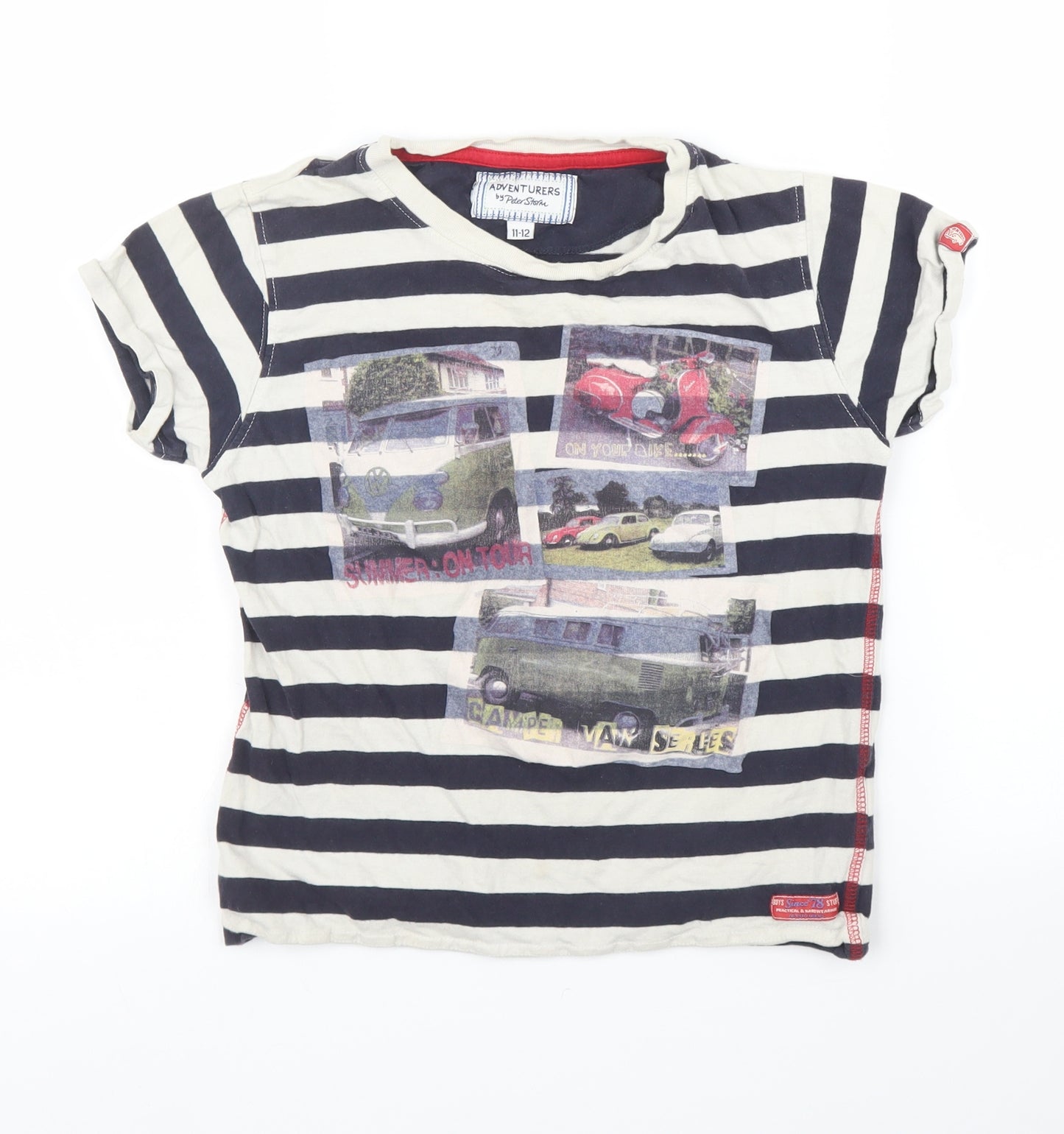 Peter Storm Boys Blue Striped  Basic T-Shirt Size 11 Years