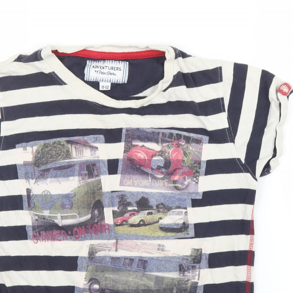 Peter Storm Boys Blue Striped  Basic T-Shirt Size 11 Years