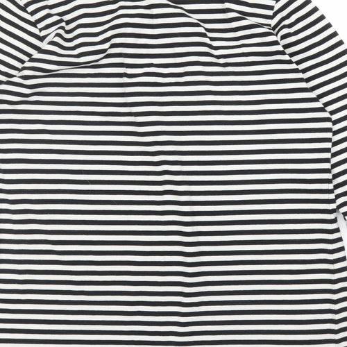 Rainbow Womens White Striped  Basic Blouse Size M