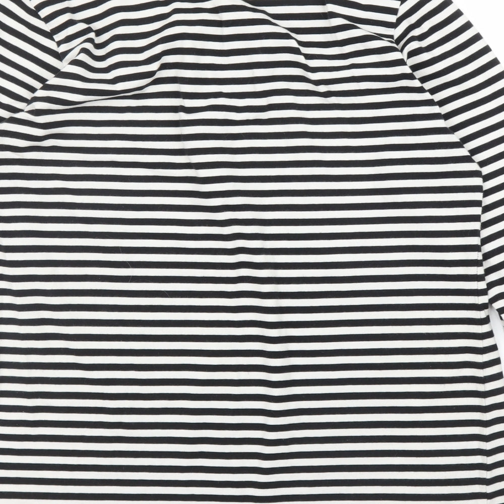 Rainbow Womens White Striped  Basic Blouse Size M