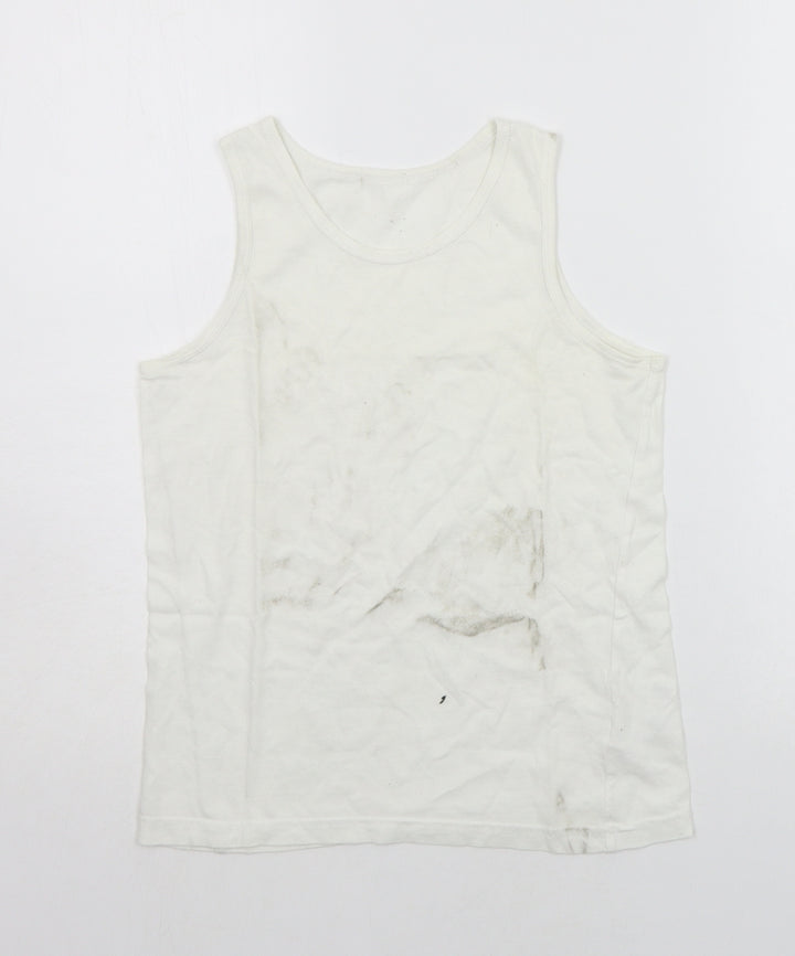 George Girls White   Basic Tank Size 11-12 Years