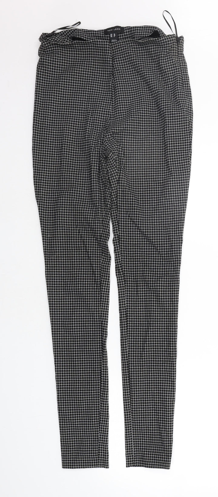 New Look Womens Black Check Trousers Size 10 L29 in